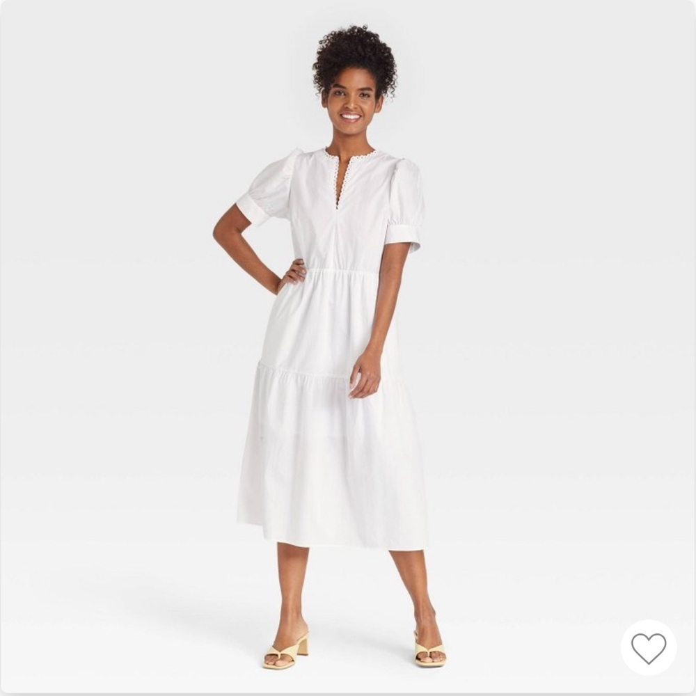 Women's Puff Short Sleeve Lace Dress - Who What Wear™ White